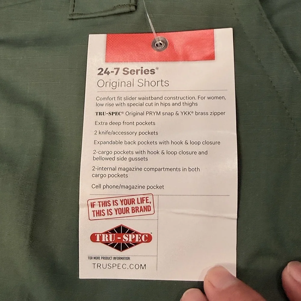 TRUE SPEC 24-7 Series Men's Sz 38 Tactical Cargo Shorts Green NWT